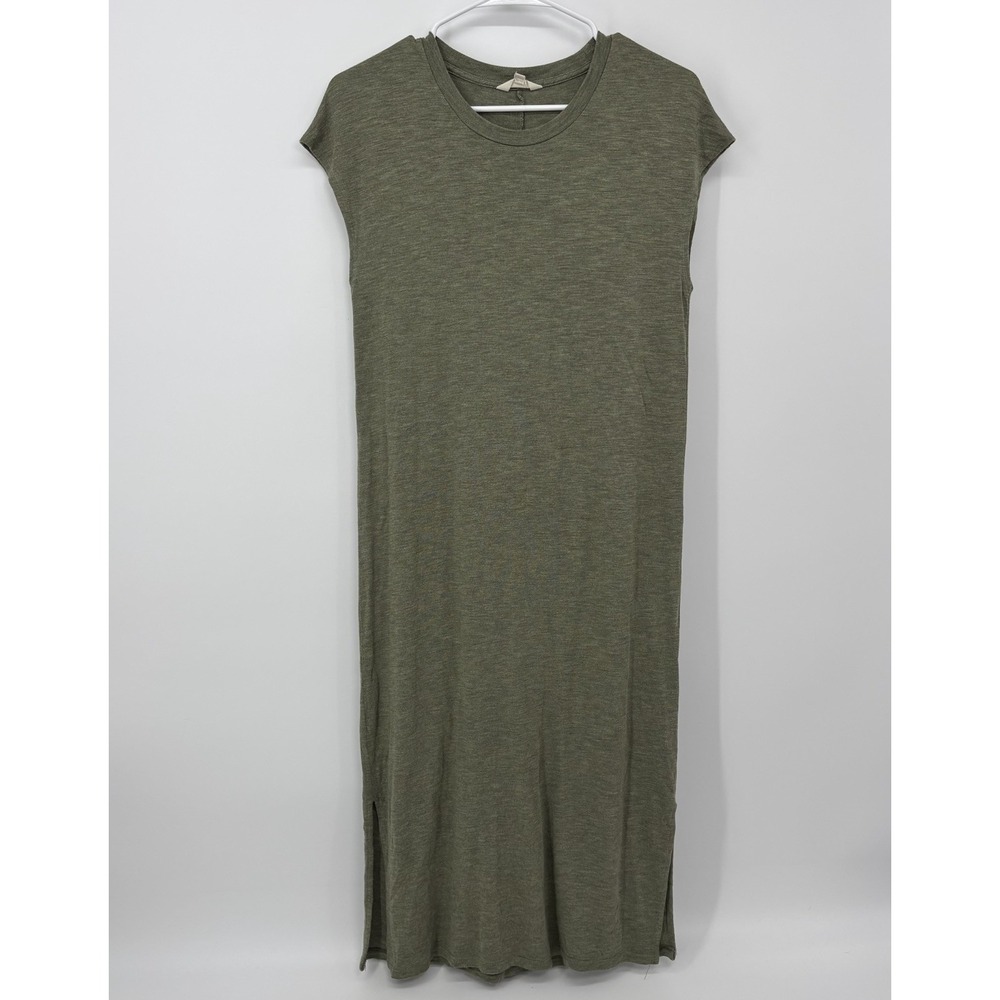 Madewell Olive Green‎ Midi Dress Size Medium Cap Sleeve Lightweight